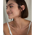 AMELINE 14K Gold Cross Necklaces for Women Gold Cross Chain Minimalist Pendant Small Necklace for Women Jewelry