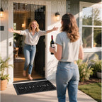 Yimobra Welcome Mat Outdoor Indoor, All-Weather Waterproof Front Door Mat Outside Entrance, Non-Slip Low Profile Porch Patio Doormat, 29.5X17, Black