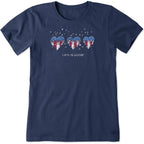 Life Is Good. Women'S Americana Hearts Stars And Stripes Crusher Tee