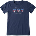 Life Is Good. Women'S Americana Hearts Stars And Stripes Crusher Tee