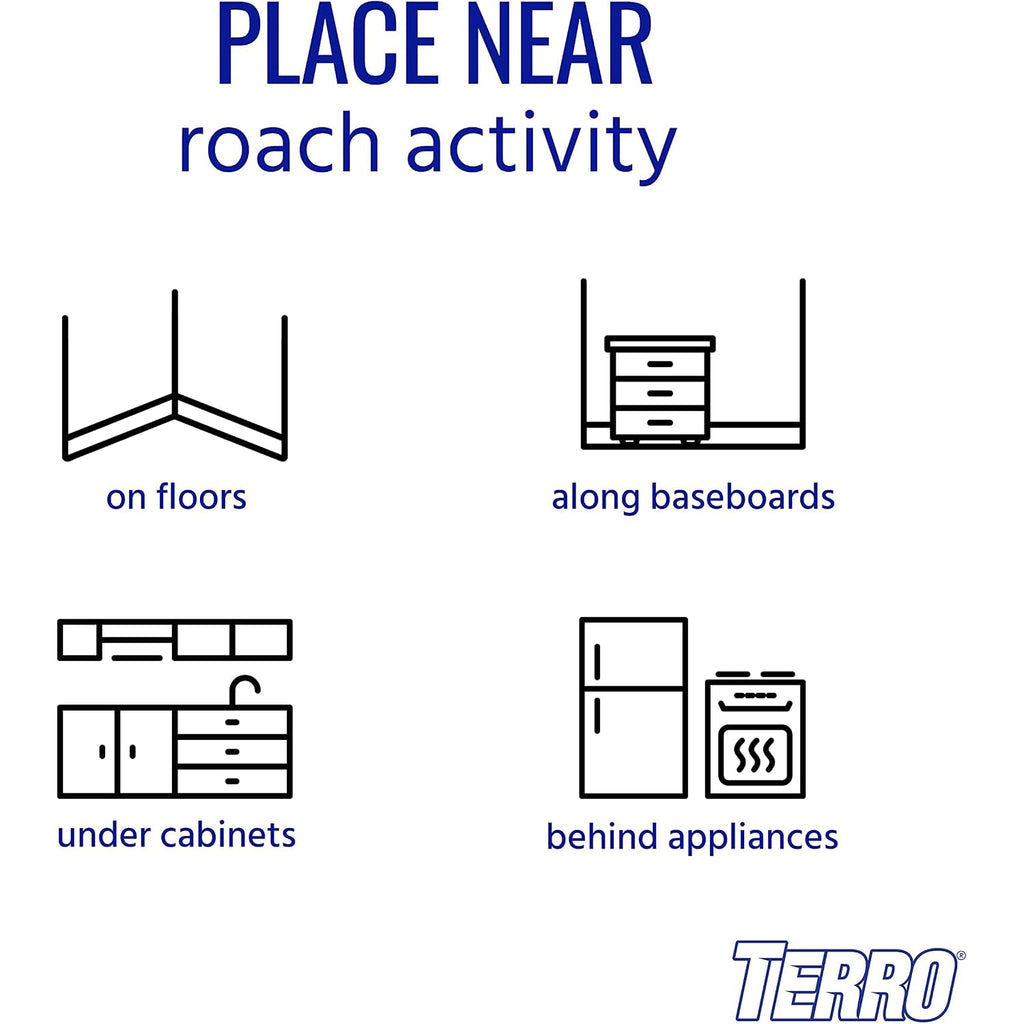 Terro T500 Multi Surface Roach Killer-6 Bait Stations, 1 Pack, Black