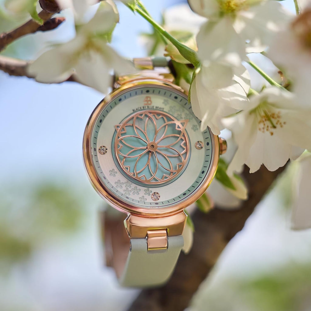Black By Blue Brave Cherry Blossom Womens Watch-36Mm Case, Natural Diamonds