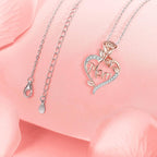 Desimtion Gifts for Mom, Sterling Silver Heart Rose Necklaces for Mom, Valentine's Day Birthday Jewelry Gifts for Women Her Girlfriend Wife