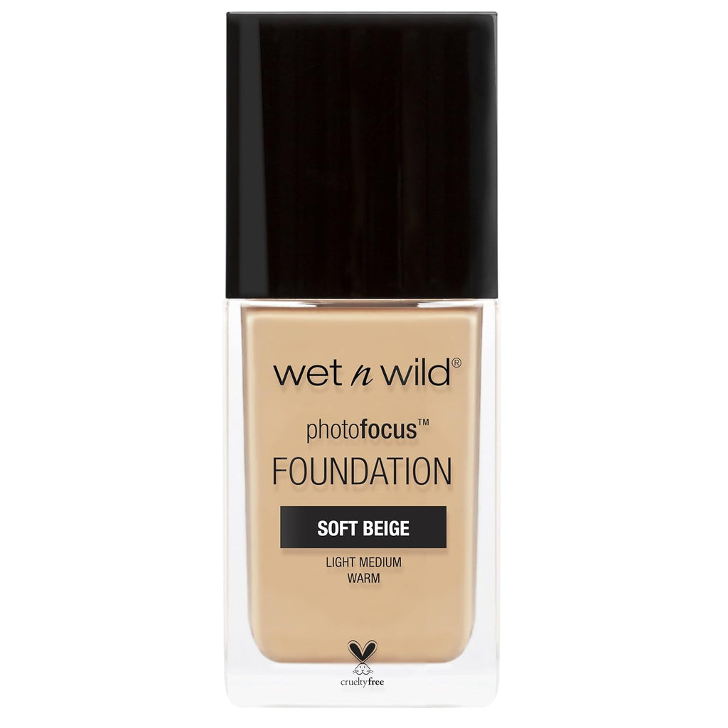 wet n wild Photo Focus Matte Liquid Foundation Soft Beige, Vegan & Cruelty-Free