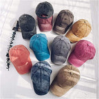 Aedvoouer Men Women Baseball Cap Vintage Washed Distressed Hats Twill Plain Adjustable Dad-Hat