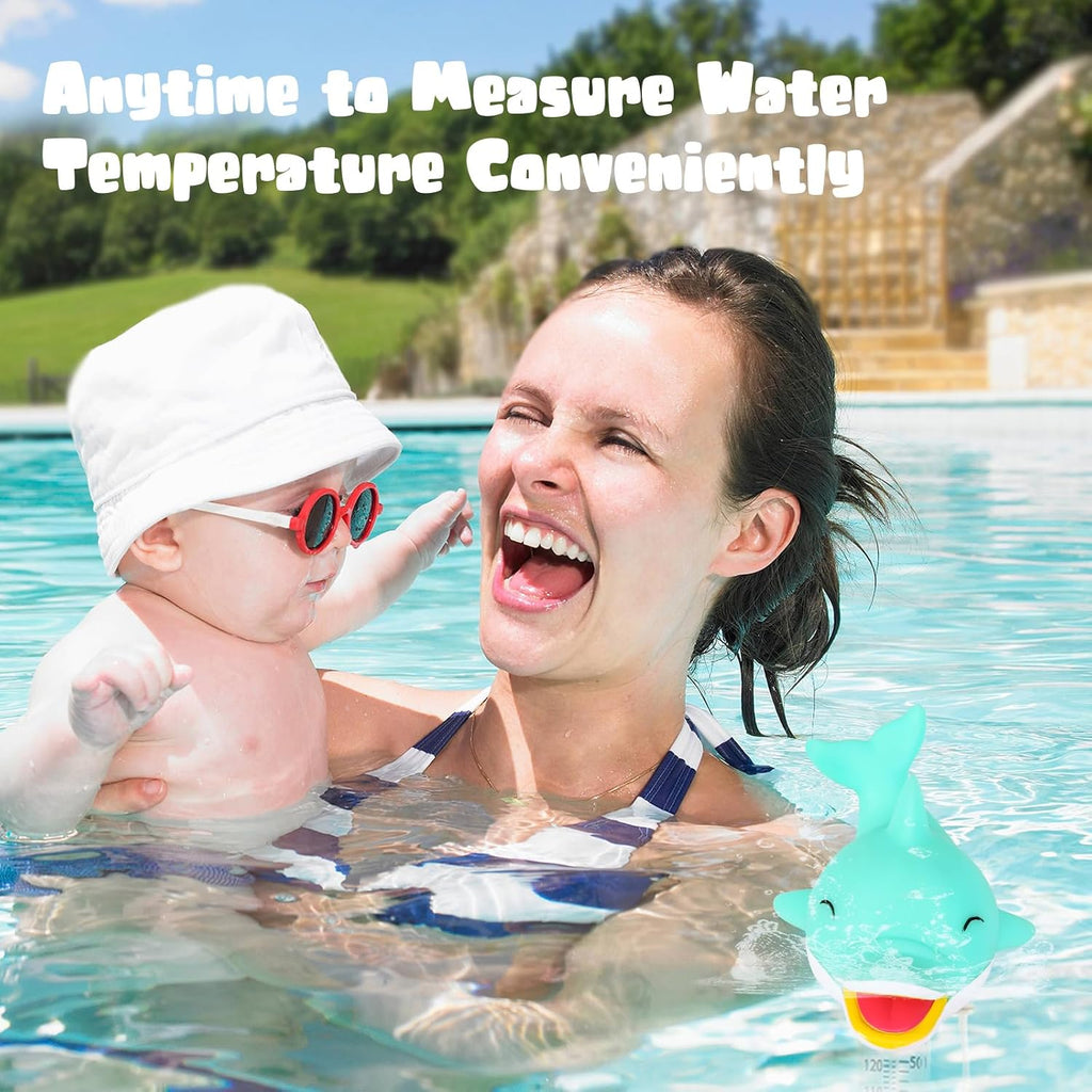 Xy-Wq Floating Pool Thermometer, Large Size Easy Read For Water Temperature With String - Swimming Pool, Spas, Hot Tubs, Ponds (Dolphin)