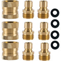 Garden Hose Quick Connect Brass Hose Quick Connectors Fitting For Garden Watering 3/4"Gth (3 Female Coupler+ 6 Male Nipples)
