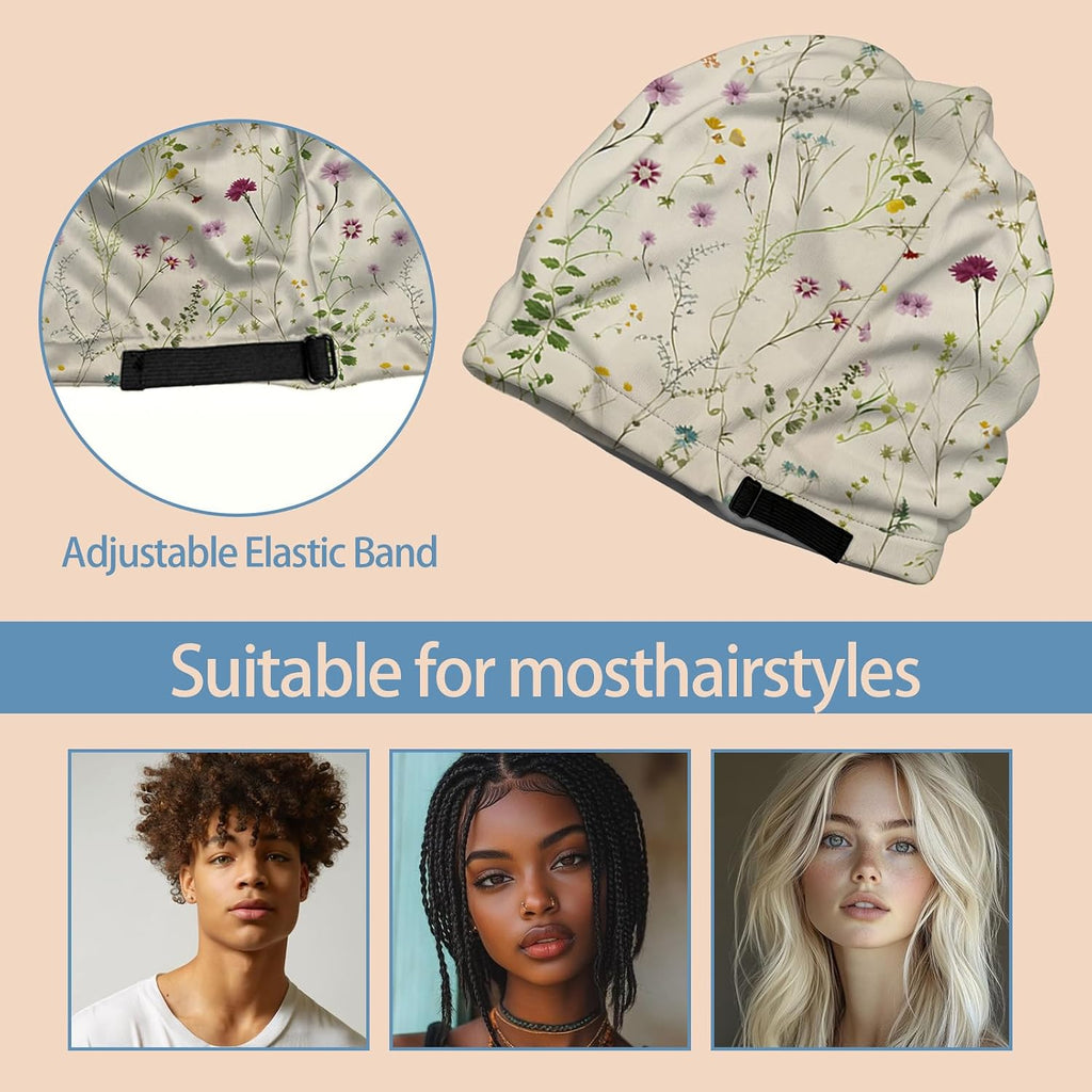 Chemo Cap Adjustable Slouchy Beanie Cancer Headwear Hats Stretch Soft for Men Women Girls Aesthetic Cute Floral