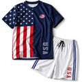 Men'S National Flag Soccer T Shirt And Shorts Set Nation Pride Athletic Sportswear Match Day Fan Lightweight Summer