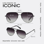 Quay Polarized Unisex Aviator Sunglasses, Uv Protection, Oversized Fashion Accessories For On The Go Lifestyle