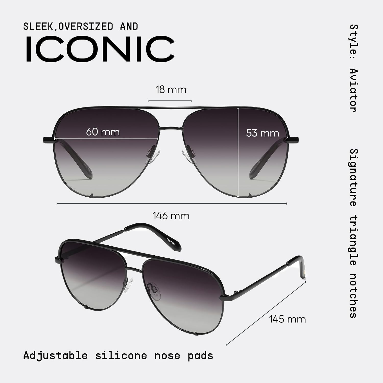 Quay Polarized Unisex Aviator Sunglasses, Uv Protection, Oversized Fashion Accessories For On The Go Lifestyle