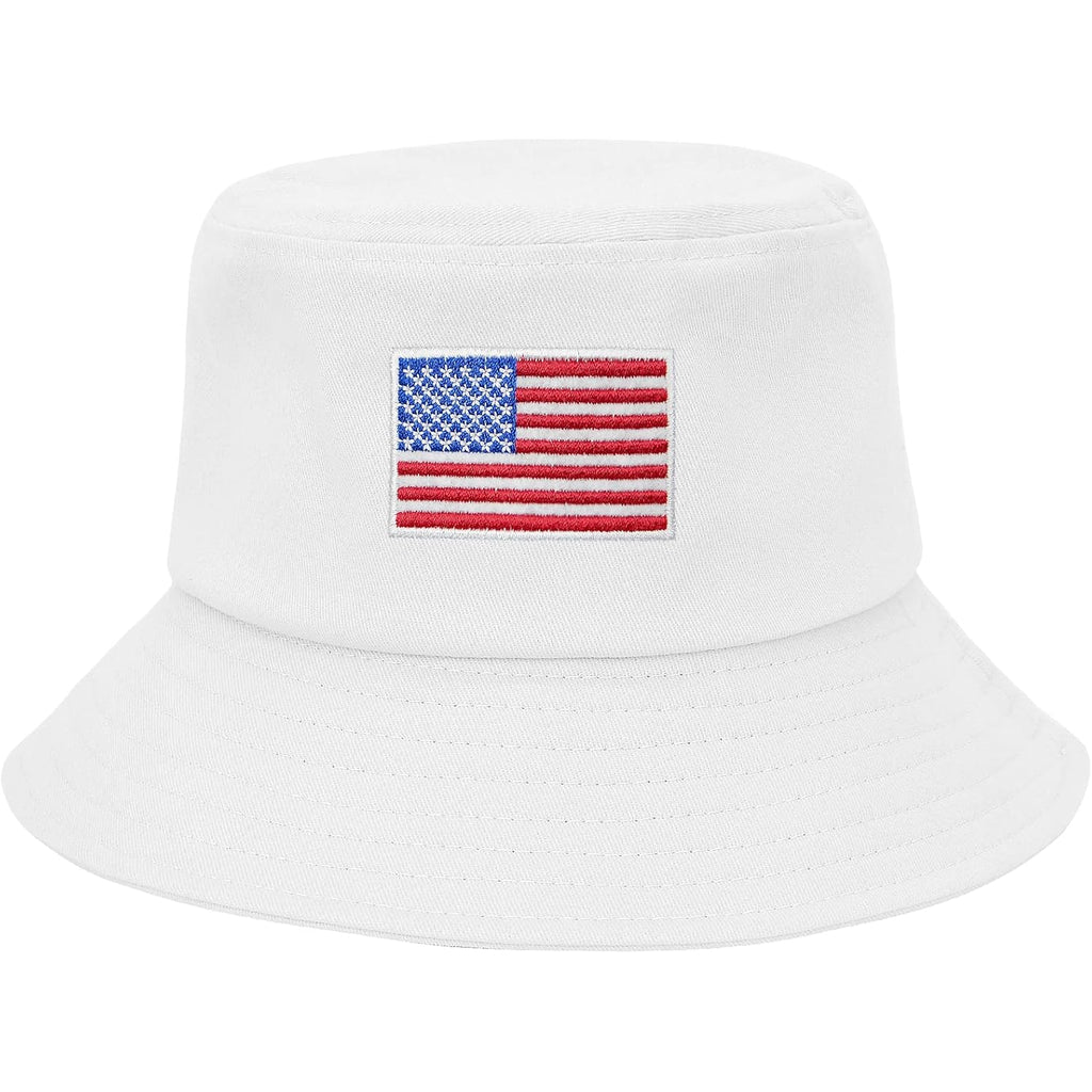 Zando Bucket Hat for Men Women Sun Hat Packable Outdoor Travel Fishing Hiking Beach E American Flag