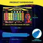 12 PCS Glow Face & Body Paint, Glow in the Blacklight Makeup Neon Face Paint for Halloween Birthday Party