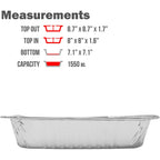 Fig & Leaf (35 Pack) 8” x 8” Square Baking Cake Pans with Plastic Dome Lids | Heavy Duty l Disposable Aluminum Foil Tins l Portable Food Containers l Perfect for Roasting Oven Toaster Cooking
