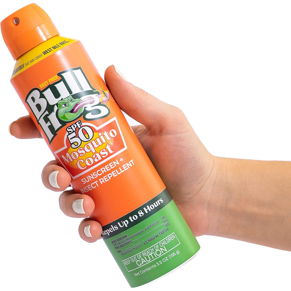 Bullfrog Mosquito Coast Bug Spray Insect Repellent + Sunscreen Spf 50, Continuous Spray 5.5Oz | Body-Sunscreens