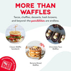 Dash Mini Waffle Maker- Compact Electric Iron for Creative Homemade Treats - Nonstick Surface - Easy-to-Clean - Perfect for Kids & Families - Red