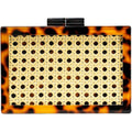 RomanticDesign Women Acrylic Handbag Rattan Woven Pattern Square Box Crossbody Handbag Shoulder Bag Chain Purse
