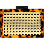 RomanticDesign Women Acrylic Handbag Rattan Woven Pattern Square Box Crossbody Handbag Shoulder Bag Chain Purse