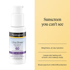 Neutrogena, Ultra Sheer Face Sunscreen With Vitamin E And Spf 60, Sunscreen For Face With Broad Spectrum Uva/Uvb Protection, Fragrance-Free, Oxybenzone-Free, Water-Resistant (80 Minutes), 50.3 Ml