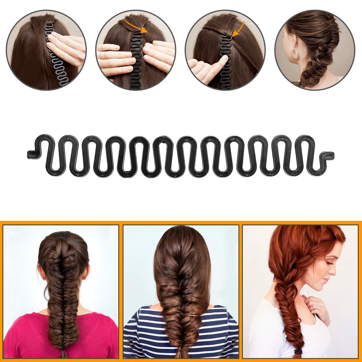 Winkeyes Hair Styling Set - Diy Hair Braiding Tool Kit With Hair Modelling Accessories For Simple And Fast Spiral Braids