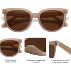 Sojos Trendy Cat Eye Round Polarized Sunglasses For Women Fashion Uv Protection Sunnies Sunglasses Sj2175