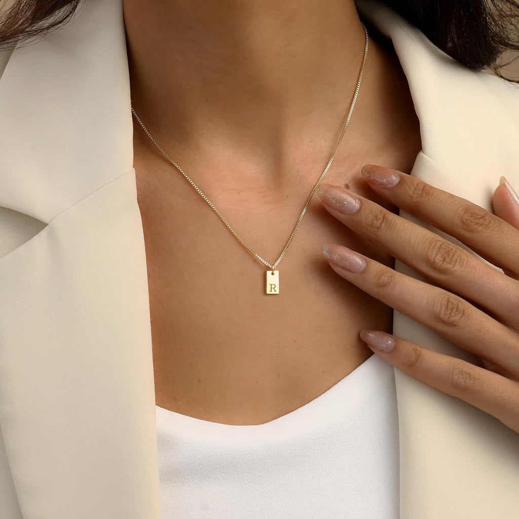 Initial Necklaces for Women 14K Gold Plated Letter Necklace Dainty Waterproof Pendant Necklace Personalized Gifts Trendy Gold Jewelry
