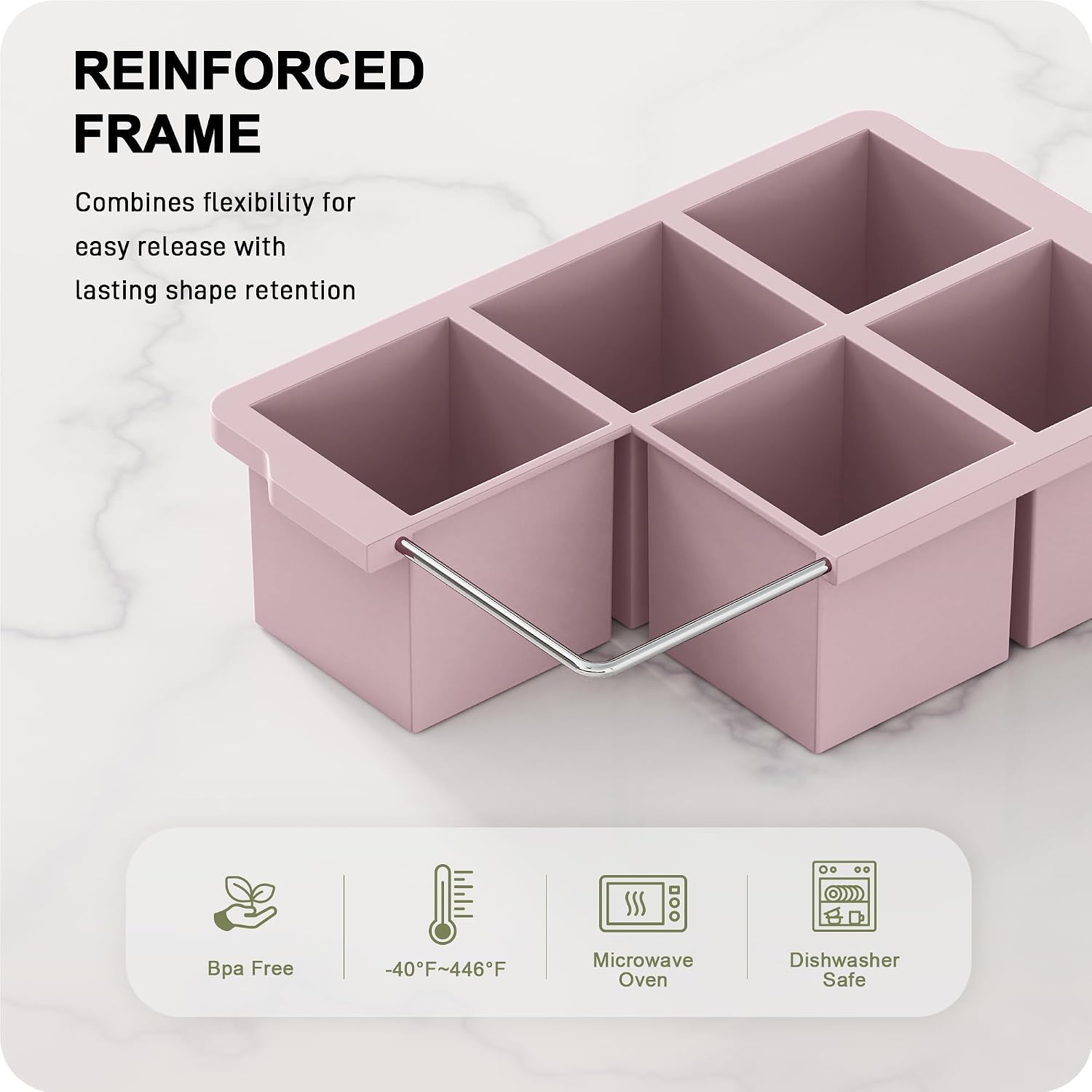 Vlm 3 Packs Large Ice Cube Molds With Stackable Lid,Silicone Ice Cube Tray For Freezer,Big Square Ice Tray For Whiskey,Cocktails,Bourbon And Soups (Neutral)