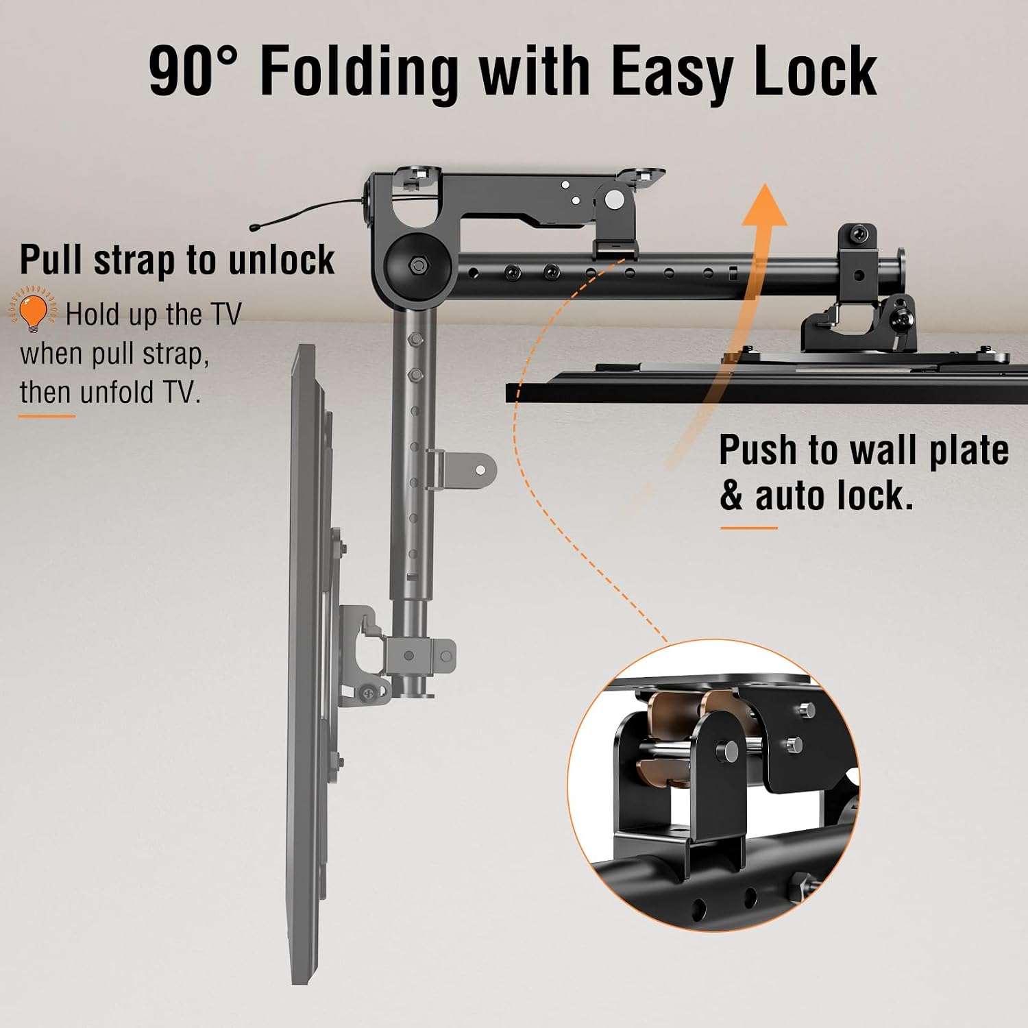 Elived Flip Down Ceiling Tv Mount For Most 14-40 Inch Tvs, Floding Tv Mount For Flat And Pitched Roof, Height Adjustable Full Motion Tv Bracket 360° Swivel For Patio, Max Vesa 200X200Mm, Up To 22 Lbs