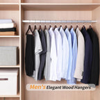 Amazon Basics Durable Wooden Suit Clothes Hangers, Closet Organizer, Cherry, 20-Pack