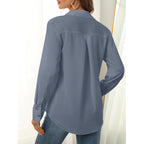Women's Button Down Shirts Long Sleeve Basic Classic Soft Shirt Collared Fashion Dressy Casual Blouses