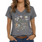 Jiluvin Womens T Shirt Graphic Tees Summer V Neck Short Sleeve Basic Tunic Top 2026