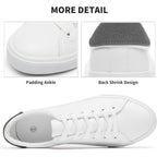 Fracora Mens White Tennis Shoes Low Top Fashion Sneakers Pu Leather Casual Shoe For Men