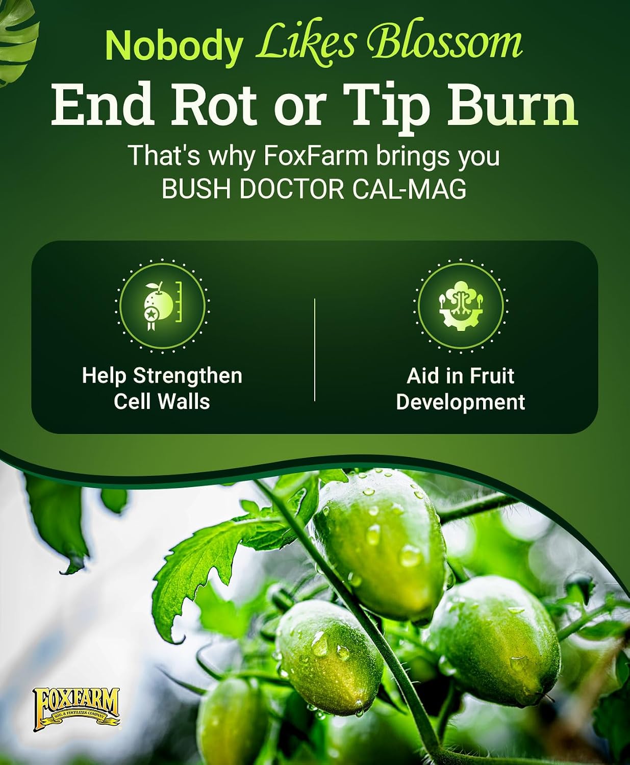 Foxfarm Bush Doctor Cal Mag For Plants -Omri Listed For Organic Gardening - 1-0-0, 3% Calcium, 0.9% Magnesium - 1-Pint