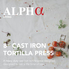 Alpha Living Tortilla Press – 8 Inch Cast Iron Quesadilla Maker – Heavy Duty Empanada Maker Press – Cast Iron Tortilla Maker for Kitchen, Home Use