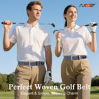 Suosdey Elastic Fabric Braided Belts For Men, Stretch Woven Belts For Golf Casual Jeans Shorts