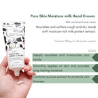esfolio Pure Skin Moisture Milk Hand Cream – Hydrating & Nourishing Hand Moisturizer with Milk Protein Extract, Soften Dry Skin, Non-Greasy, Daily Moisturizer for Soft & Smooth Hands (3.38 OZ/100ML)
