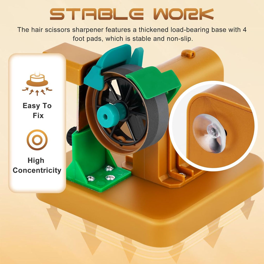 Hair Scissors Grinding Machine w / 13 Sand Rings, Hair Shear Sharpener Hair Cutting Shear Grinder for Barber Scissors, Tailor Scissors, Knife