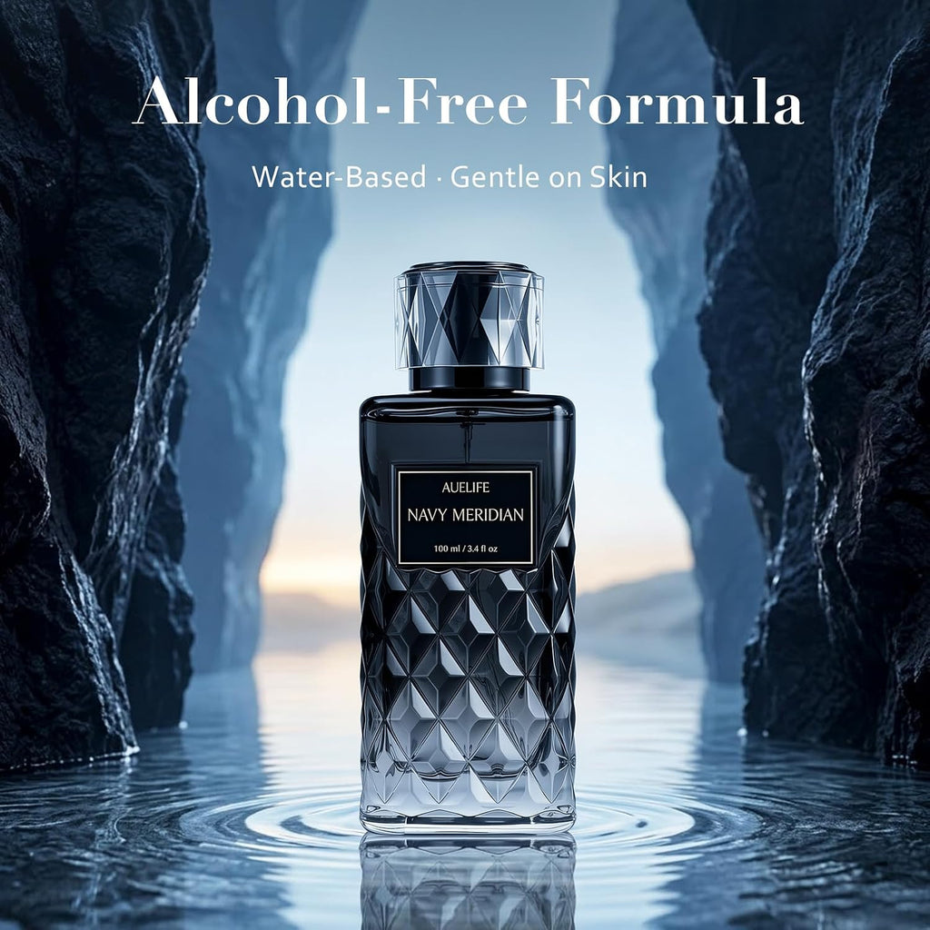 Cologne For Men, Alcohol-Free Long Lasting Perfume Fragrance, Fresh Lemon Citrus & Marine Scent With Cedar, Patchouli & Musk, 100Ml / 3.4 Fl Oz, Daily Wear, Father’S Day Gift (Navy Meridian)
