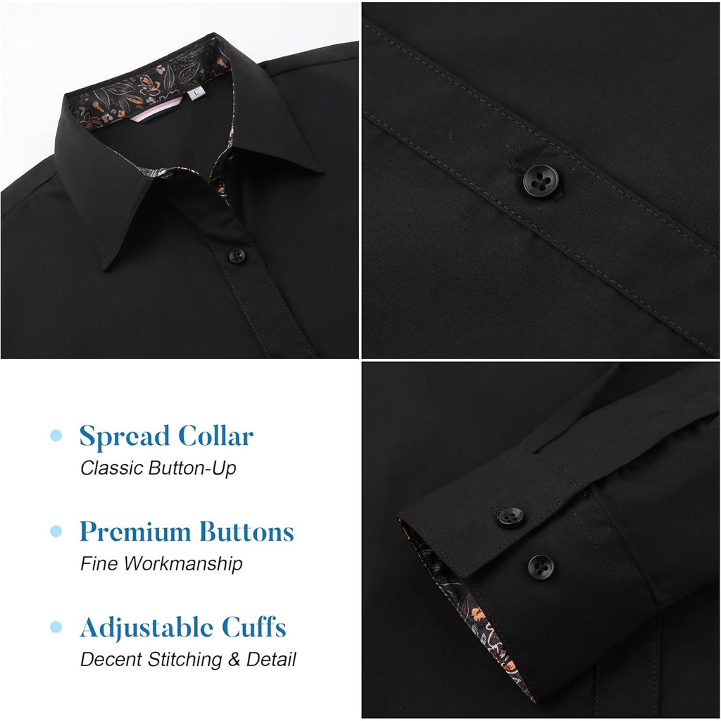 Womens Cotton Button Down Dress Shirt Long Sleeve Easy Care Dressy Work Tops Business Casual Blouses for Women