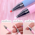 2 Pieces Rhinestone Picker Tool Diamond Art Refillable Wax Pen for Diamond Painting Nail Dotting Tool With 6pcs Wax Refills（Pink&Blue）