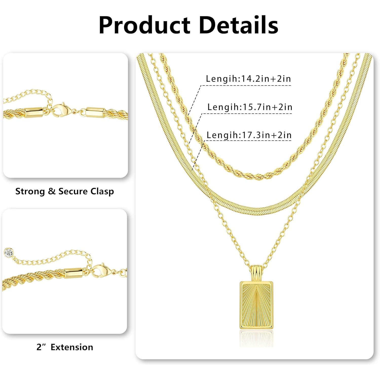 Layered Gold Silver Necklaces for Women, Stackable Stack 14K Real Gold Plated Silver Chain Necklace Diamond Circle CZ Layering Pendant Necklaces Trendy Gold Jewelry Set Gifts