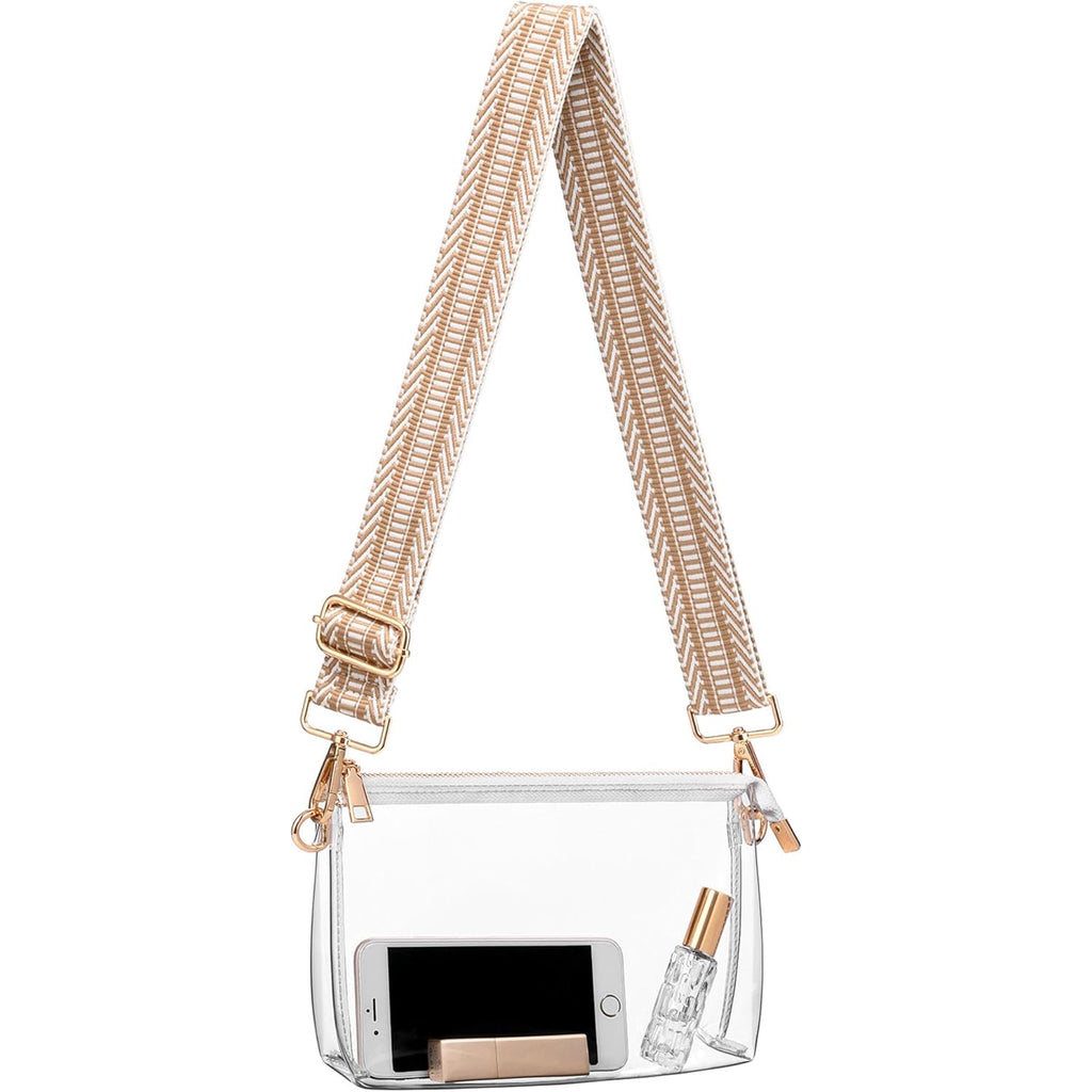 Clear Purse for Women - Stadium Approved Crossbody Bag, Small Stadium Bag for Concerts & Sports Events