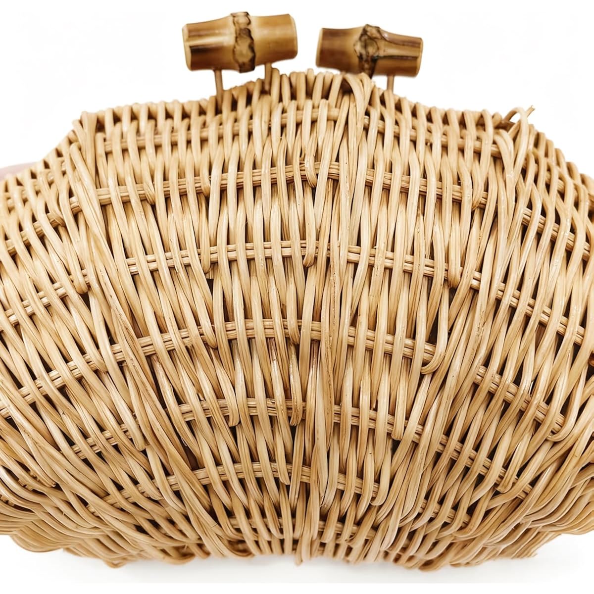 Cuxva Handwoven Shell Rattan Clutch For Women Summer Beach Straw Bags Sea Shell Clutch Purse