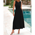Btfbm Women Tank Midi Dress Summer Crewneck Sleeveless Pleated A Line Business Casual Formal Sweater Spring Dresses 2026
