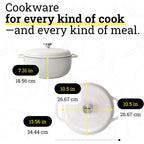 Lodge Essential Enamel Cast Iron Dutch Oven 6 Quarts - Perfect for Bread Baking, Braising, Marinating & Slow Cooking, Features Moisture-Sealing Lid & Dual Handles, Kitchen Essentials, Oyster White