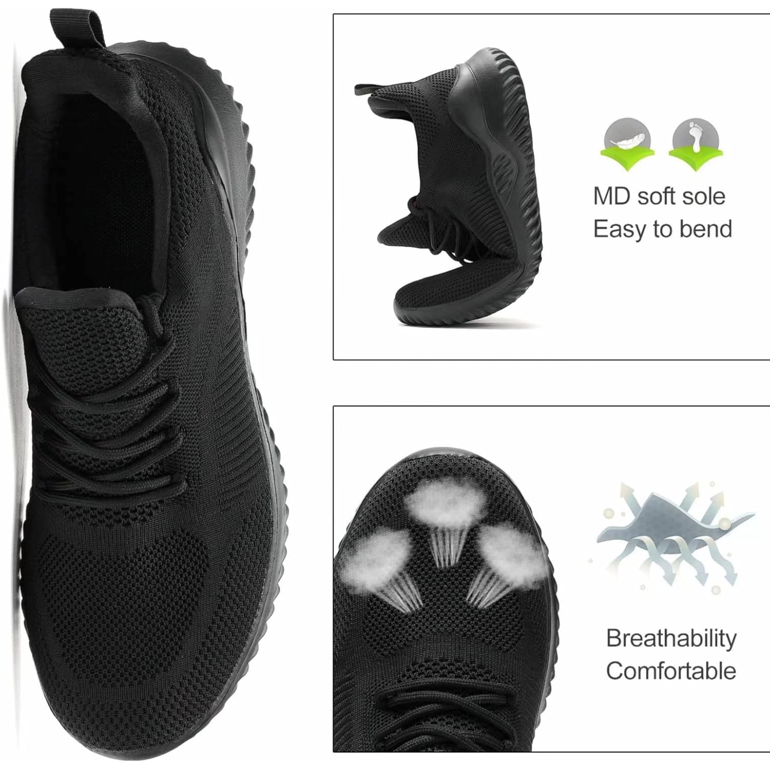 Kapsen Men'S Non Slip Running Shoes Ultra Light Breathable Casual Walking Shoes Fashion Sneakers Mesh Workout Sports Shoes