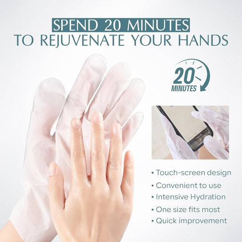 5 Pairs Hand Mask with Niacinamide, Deeply Moisturizing Hydrating Hand Masks for Dry Cracked Skin with Shea Butter, Dead Skin Remove, Easy to Use Exfoliating Glove Design for Women Men