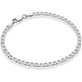 Miabella 925 Sterling Silver Italian 3mm, 4mm Solid Diamond-Cut Mariner Link Chain Anklet Ankle Bracelet for Women, Made in Italy