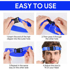 Self Haircut Cape Kit For Men，Fade Guide For Men Haircut，Hair Cutting Kit Includes Hair Cutting Cape, Adjustable Hair Trimming Guide, Comb，For Adults And Kids, Salon And Home Use(Blue)
