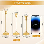 3PCS Candlestick Holders, Taper Candle Holder for Candlesticks, Metal Taper Candle Holders Glaceful Decor Set for Wedding Centerpieces, Christmas, Birthday Party, Holiday Dinning Table Décor